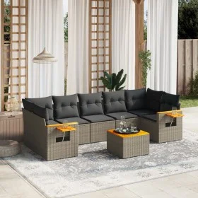 8-piece garden sofa set and gray synthetic rattan cushions by , Garden sets - Ref: Foro24-3226655, Price: 497,95 €, Discount: %