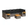 8-piece garden sofa set and gray synthetic rattan cushions by , Garden sets - Ref: Foro24-3226655, Price: 497,95 €, Discount: %