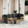 7-piece garden sofa set with gray PE rattan cushions by , Garden sets - Ref: Foro24-3226641, Price: 421,52 €, Discount: %