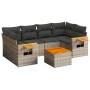 7-piece garden sofa set with gray PE rattan cushions by , Garden sets - Ref: Foro24-3226641, Price: 421,52 €, Discount: %