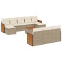11-piece garden sofa set with beige synthetic rattan cushions by , Garden sets - Ref: Foro24-3228102, Price: 632,23 €, Discou...