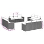 12-piece garden sofa set with gray synthetic rattan cushions by , Garden sets - Ref: Foro24-3258238, Price: 819,50 €, Discoun...