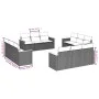 12-teiliges Gartensofa-Set mit grauen synthetischen Rattankissen von , Gartensets - Ref: Foro24-3258238, Preis: 823,20 €, Rab...