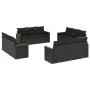 Gartensofa-Set 12-teilig mit schwarzen synthetischen Rattankissen von , Gartensets - Ref: Foro24-3258233, Preis: 920,59 €, Ra...