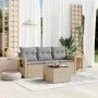 Garden sofa set with cushions 4 pieces beige synthetic rattan by , Garden sets - Ref: Foro24-3252206, Price: 284,47 €, Discou...