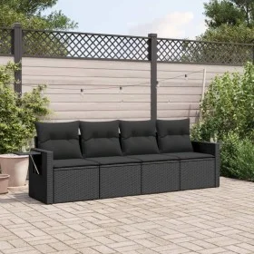 4-piece garden sofa set with black synthetic rattan cushions by , Garden sets - Ref: Foro24-3252212, Price: 311,09 €, Discoun...