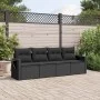 4-piece garden sofa set with black synthetic rattan cushions by , Garden sets - Ref: Foro24-3252212, Price: 311,09 €, Discoun...