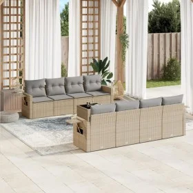 Set de sofás de jardín 9 pzas con cojines ratán sintético beige de , Conjuntos de jardín - Ref: Foro24-3252286, Precio: 615,0...