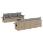 9-teiliges Gartensofa-Set mit beigen synthetischen Rattankissen von , Gartensets - Ref: Foro24-3252286, Preis: 625,72 €, Raba...