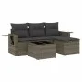 4-piece garden sofa set and gray synthetic rattan cushions by , Garden sets - Ref: Foro24-3252407, Price: 263,96 €, Discount: %