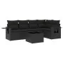 6-teilige Gartensofagarnitur und schwarze synthetische Rattankissen von , Gartensets - Ref: Foro24-3252472, Preis: 437,12 €, ...