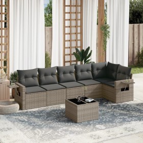 7-piece garden sofa set with gray PE rattan cushions by , Garden sets - Ref: Foro24-3252537, Price: 447,93 €, Discount: %