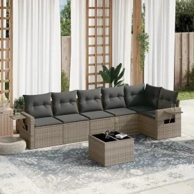 7-piece garden sofa set with gray PE rattan cushions by , Garden sets - Ref: Foro24-3252537, Price: 440,98 €, Discount: %