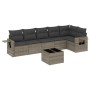 7-piece garden sofa set with gray PE rattan cushions by , Garden sets - Ref: Foro24-3252537, Price: 447,93 €, Discount: %