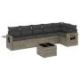 7-piece garden sofa set with gray PE rattan cushions by , Garden sets - Ref: Foro24-3252537, Price: 440,98 €, Discount: %
