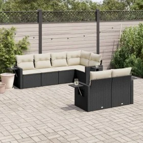 7-piece garden dining set and black synthetic rattan cushions by , Garden sets - Ref: Foro24-3252743, Price: 483,75 €, Discou...