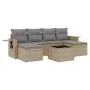 7-teiliges Gartensofa-Set und beige synthetische Rattankissen von , Gartensets - Ref: Foro24-3252866, Preis: 435,09 €, Rabatt: %