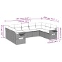 9-piece garden furniture set and gray synthetic rattan cushions by , Garden sets - Ref: Foro24-3252937, Price: 580,04 €, Disc...