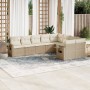 9-teiliges Gartensofa-Set mit beigen synthetischen Rattankissen von , Gartensets - Ref: Foro24-3252975, Preis: 679,98 €, Raba...
