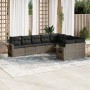 9-teiliges Gartenmöbel-Set und graue synthetische Rattankissen von , Gartensets - Ref: Foro24-3252977, Preis: 580,04 €, Rabat...