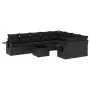 Set de sofás de jardín 10 pzas cojines ratán sintético negro de , Conjuntos de jardín - Ref: Foro24-3252982, Precio: 671,60 €...