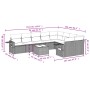 Gartensofa-Set 10-teilig mit schwarzen synthetischen Rattankissen von , Gartensets - Ref: Foro24-3252982, Preis: 669,66 €, Ra...
