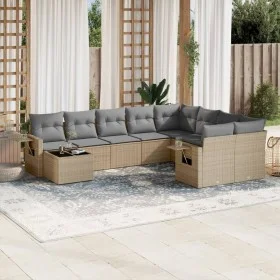Garden sofa set with beige cushions 10 pieces synthetic rattan by , Garden sets - Ref: Foro24-3252996, Price: 663,01 €, Disco...