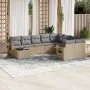 Garden sofa set with beige cushions 10 pieces synthetic rattan by , Garden sets - Ref: Foro24-3252996, Price: 663,01 €, Disco...