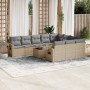 11-piece garden sofa set with beige synthetic rattan cushions by , Garden sets - Ref: Foro24-3253036, Price: 696,38 €, Discou...