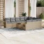 11-teiliges Gartensofa-Set mit beigen synthetischen Rattankissen von , Gartensets - Ref: Foro24-3253036, Preis: 685,47 €, Rab...
