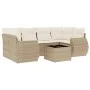 7-piece garden sofa set and beige synthetic rattan cushions by , Garden sets - Ref: Foro24-3221117, Price: 537,59 €, Discount: %