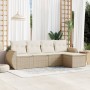 Garden sofa set with cushions 5 pieces beige synthetic rattan by , Garden sets - Ref: Foro24-3221287, Price: 341,37 €, Discou...