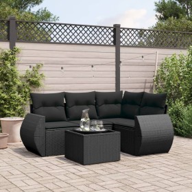 5-teiliges Gartenmöbel-Set und schwarze synthetische Rattankissen von , Gartensets - Ref: Foro24-3221314, Preis: 344,11 €, Ra...