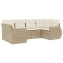 Garden sofa set with cushions 6 pieces beige synthetic rattan by , Modular outdoor sofas - Ref: Foro24-3221777, Price: 484,74...