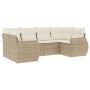 Gartensofa-Set mit Kissen, 6-teilig, beiges synthetisches Rattan von , Modulare Sofas für den Außenbereich - Ref: Foro24-3221...