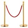 Portable VIP queue barrier 3 pcs gold stainless steel by vidaXL, Warning and protection signs - Ref: Foro24-145730, Price: 96...