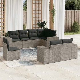 8-piece garden sofa set and gray synthetic rattan cushions by , Garden sets - Ref: Foro24-3222839, Price: 553,01 €, Discount: %