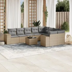 Garden sofa set with beige cushions 10 pieces synthetic rattan by , Garden sets - Ref: Foro24-3223048, Price: 623,30 €, Disco...