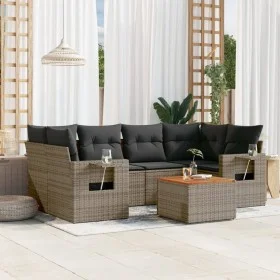 7-piece garden sofa set with gray PE rattan cushions by , Modular outdoor sofas - Ref: Foro24-3224464, Price: 426,34 €, Disco...