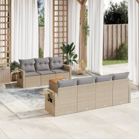 Garden sofa set with beige cushions 8 pcs PE rattan by , Modular outdoor sofas - Ref: Foro24-3224470, Price: 510,78 €, Discou...