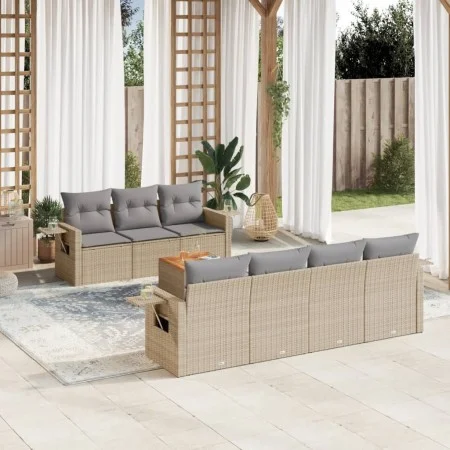 Garden sofa set with beige cushions 8 pcs PE rattan by , Modular outdoor sofas - Ref: Foro24-3224470, Price: 499,97 €, Discou...