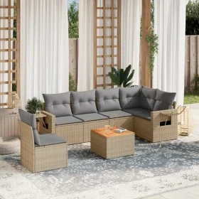 7-piece garden sofa set and beige synthetic rattan cushions by , Modular outdoor sofas - Ref: Foro24-3224589, Price: 433,88 €...
