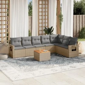Gartensofa-Set mit beigen Kissen 8 Stück PE-Rattan von , Modulare Sofas für den Außenbereich - Ref: Foro24-3224596, Preis: 49...