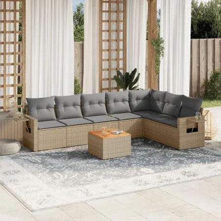 Gartensofa-Set mit beigen Kissen 8 Stück PE-Rattan von , Modulare Sofas für den Außenbereich - Ref: Foro24-3224596, Preis: 49...