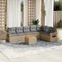 Garden sofa set with beige cushions 8 pcs PE rattan by , Modular outdoor sofas - Ref: Foro24-3224596, Price: 495,66 €, Discou...