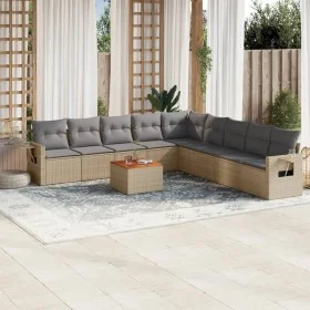 Garden sofa set with beige cushions 10 pieces synthetic rattan by , Modular outdoor sofas - Ref: Foro24-3224610, Price: 593,8...