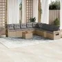Garden sofa set with beige cushions 10 pieces synthetic rattan by , Modular outdoor sofas - Ref: Foro24-3224610, Price: 593,8...