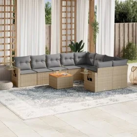 Gartensofa-Set mit beigen Kissen, 10-teilig, synthetisches Rattan von , Modulare Sofas für den Außenbereich - Ref: Foro24-322...