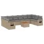 11-piece garden sofa set with beige synthetic rattan cushions by , Modular outdoor sofas - Ref: Foro24-3224736, Price: 674,88...