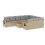 11-piece garden sofa set with beige synthetic rattan cushions by , Modular outdoor sofas - Ref: Foro24-3224743, Price: 674,88...